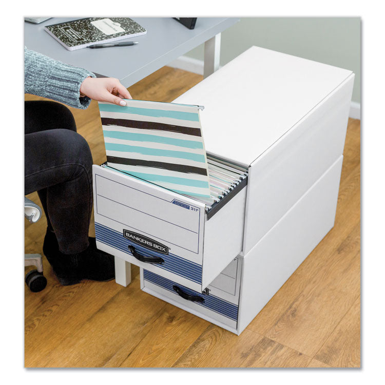 Stor/drawer Steel Plus Extra Space-Savings Storage Drawers, Legal Files, 17" X 25.5" X 11.5", White/blue, 6/carton