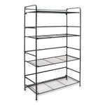 FlipShelf Four-Shelf Unit, 26.5w x 12d x 43h, Black