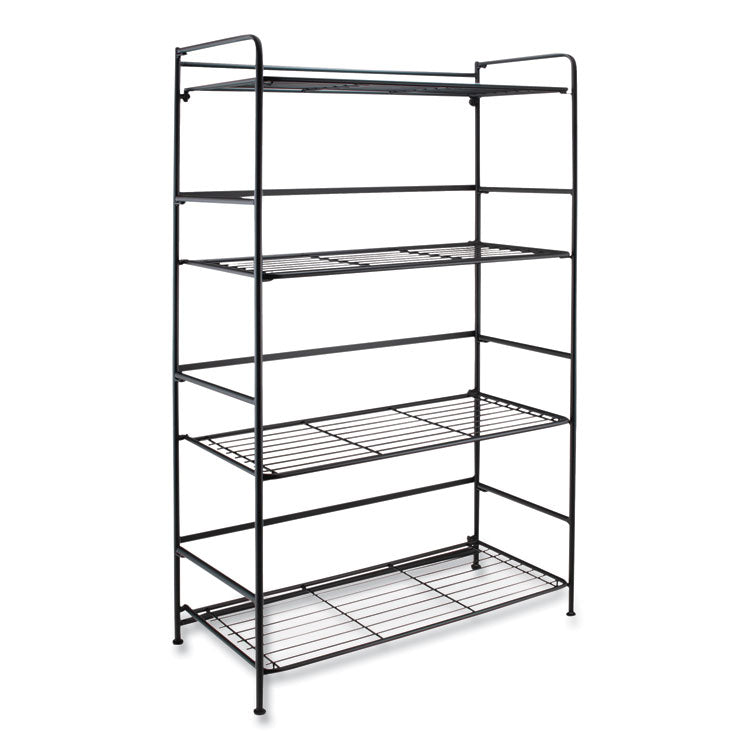 FlipShelf Four-Shelf Unit, 26.5w x 12d x 43h, Black