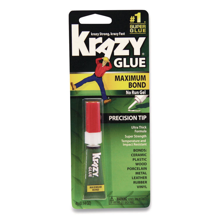 Maximum Bond Krazy Glue, Precision Tip, 0.14 Oz, Dries Clear