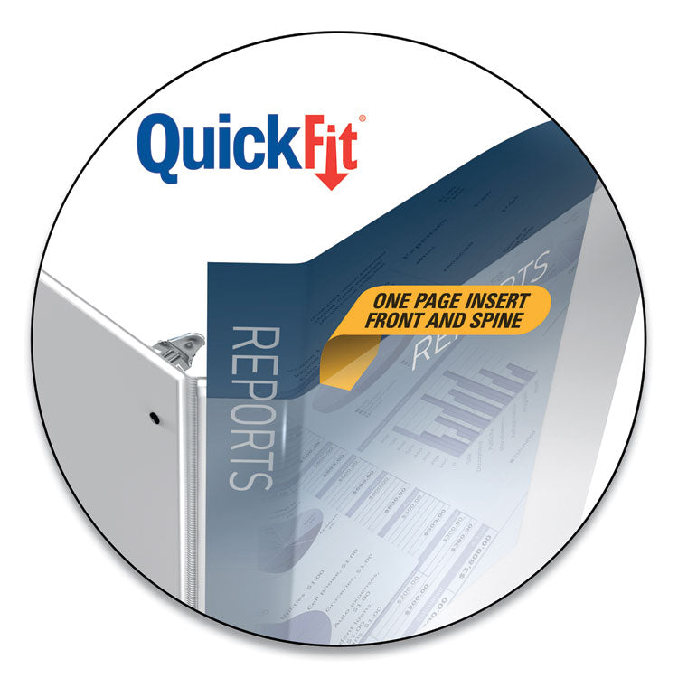 Quickfit Ledger D-Ring View Binder, 3 Rings, 1.5" Capacity, 11 X 17, White