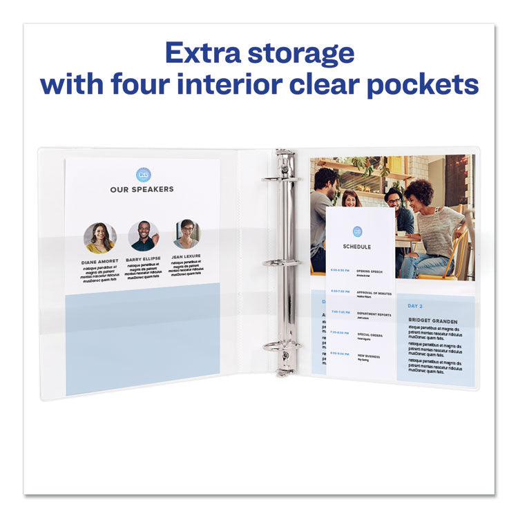 Durable View Binder With Durahinge And Ezd Rings, 3 Rings, 3" Capacity, 11 X 8.5, Black, (9700)