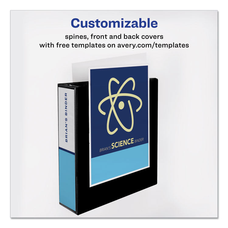 Durable View Binder With Durahinge And Ezd Rings, 3 Rings, 3" Capacity, 11 X 8.5, Black, (9700)