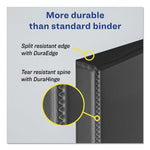 Durable Non-View Binder With Durahinge And Ezd Rings, 3 Rings, 1" Capacity, 11 X 8.5, Black, (8302)