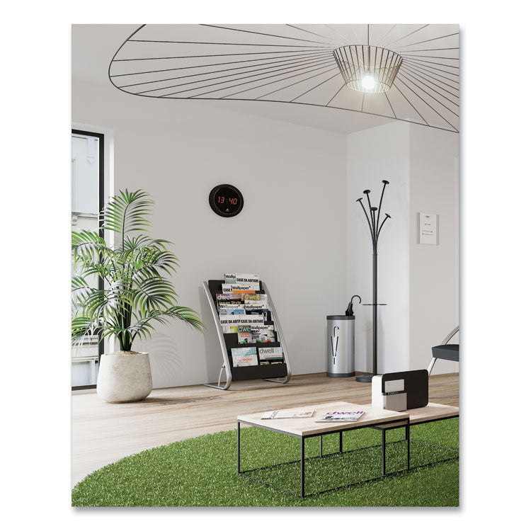 Triangular Umbrella Stand, Steel, 10.25w x 10.25d x 23.67h, Silver/Black