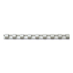 Plastic Comb Bindings, 1/4" Diameter, 20 Sheet Capacity, White, 100/Pack