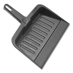 Heavy-Duty Plastic Dust Pan, 12 X 12 X 4, Black