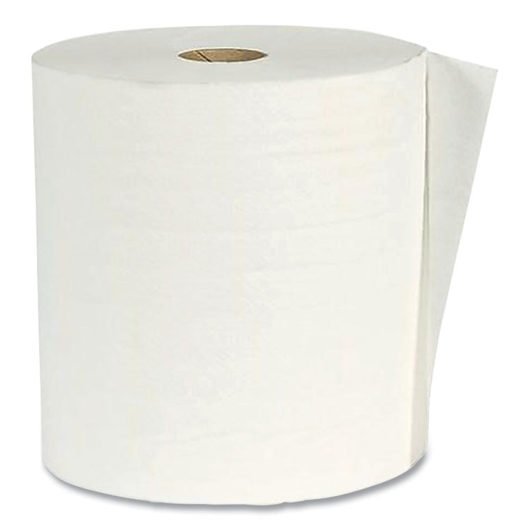 Hardwound Paper Towel Roll, Virgin Paper, 1-Ply, 7.88" X 800 Ft, White, 6/carton