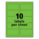 High-Visibility Permanent Laser Id Labels, 2 X 4, Neon Green, 1000/box