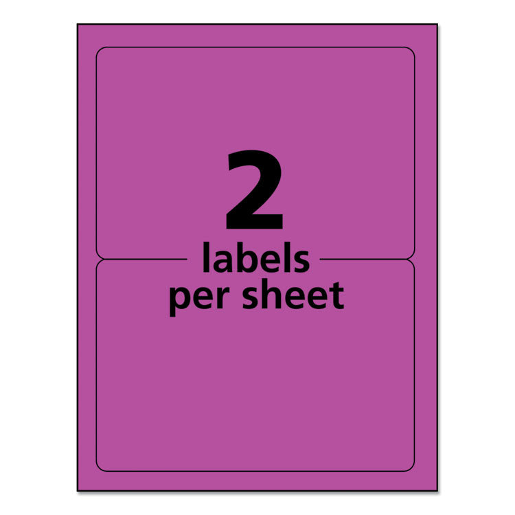 High-Visibility Permanent Laser ID Labels, 5.5 x 8.5, Neon Magenta, 200/Box