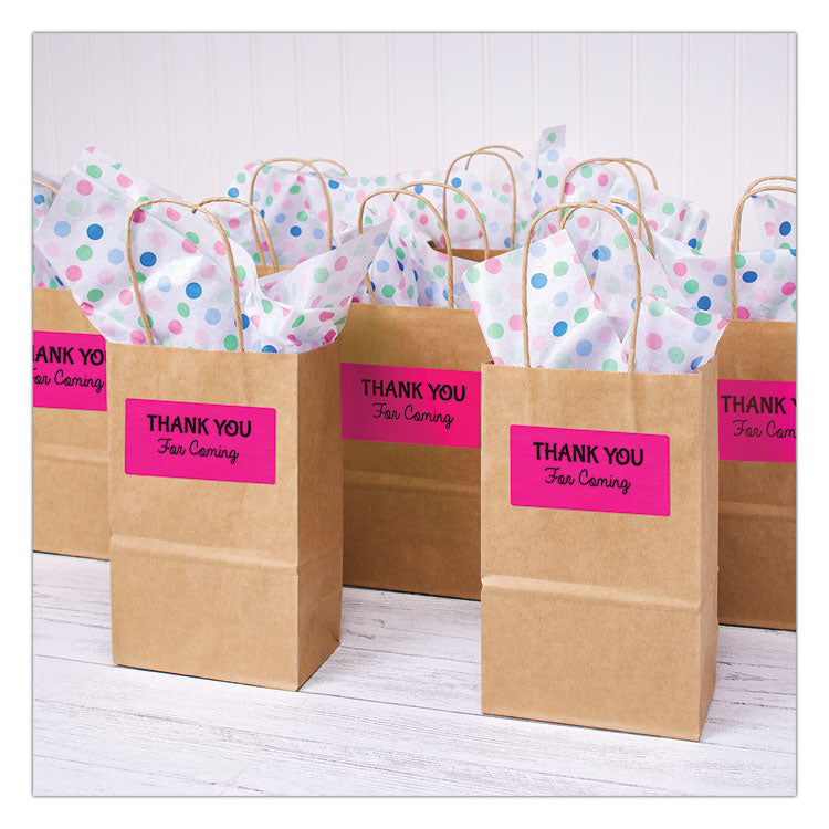 High-Visibility Permanent Laser Id Labels, 2 X 4, Neon Magenta, 1000/box