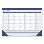 Recycled Contempo Desk Pad Calendar, 22 x 17, White/Blue Sheets, Blue Binding, Blue Corners, 12-Month (Jan to Dec): 2025