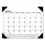 Recycled One-Color Dated Monthly Desk Pad Calendar, 18.5 x 13, White Sheets, Black Binding/Corners,12-Month (Jan-Dec): 2025