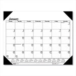 Recycled One-Color Refillable Monthly Desk Pad Calendar, 22 x 17, White Sheets, Black Binding/Corners,12-Month(Jan-Dec): 2025