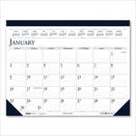 Recycled Two-Color Monthly Desk Pad Calendar, 18.5 x 13, Perforated White/Blue/Gray Sheets, 12-Month (Jan-Dec): 2025