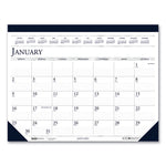 Recycled Two-Color Monthly Desk Pad Calendar, 22 x 17, Perforated White/Blue/Gray Sheets, 12-Month (Jan-Dec): 2025