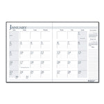 Recycled Ruled 14-Month Planner with Leatherette Cover, 11 x 8.5, Black Cover, 14-Month: Dec 2024 to Jan 2026