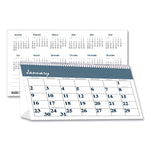 Bar Harbor Recycled Desk Tent Monthly Calendar, 7 x 4.25, White/Blue Sheets, 12-Month (Jan to Dec): 2025
