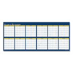 Recycled Reversible Yearly Wall Planner, 60 x 26, White/Blue/Yellow Sheets, 12-Month (Jan to Dec): 2025
