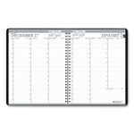 Recycled Professional Weekly Planner, 15-Minute Appts, 11 x 8.5, Black Wirebound Soft Cover, 12-Month (Jan to Dec): 2025