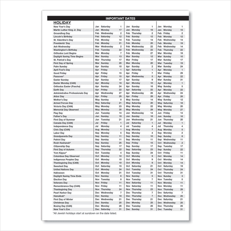 24/7 Recycled Daily Appointment Book/Monthly Planner, 10 x 7, Black Cover, 12-Month (Jan to Dec): 2025