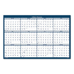 Recycled Poster Style Reversible/Erasable Yearly Wall Calendar, 32 x 48, White/Blue/Gray Sheets, 12-Month (Jan to Dec): 2025