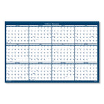 Recycled Poster Style Reversible/Erasable Yearly Wall Calendar, 24 x 37, White/Blue/Gray Sheets, 12-Month (Jan to Dec): 2025