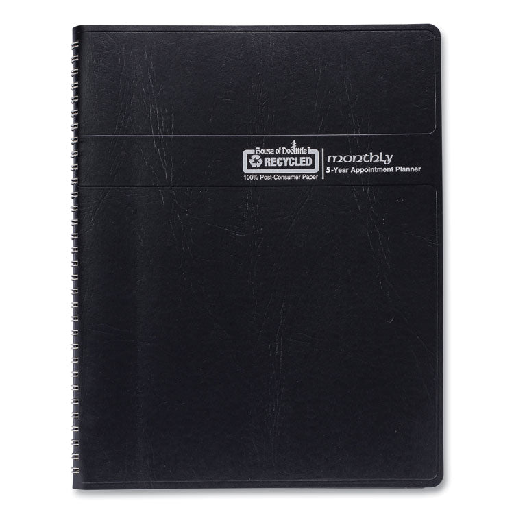 Recycled Monthly 5-Year/62-Month Planner, 11 x 8.5, Black Cover, 62-Month: Dec 2024 to Jan 2030