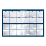 Reversible/Erasable Two-Year Wall Calendar, 24 x 37, Light Blue/Blue/White Sheets, 24-Month: Jan 2025 to Dec 2026