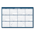 Recycled Poster Style Reversible/Erasable Yearly Wall Calendar, 18 x 24, White/Blue/Gray Sheets, 12-Month (Jan to Dec): 2025