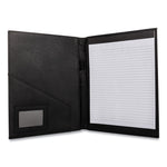 Faux-Leather Padfolio, 9 X 12 Pad, 9.75 X 12.5, Black