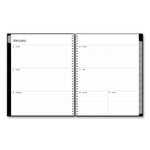 Enterprise Weekly/Monthly Planner, 11 x 8.5, Black Cover, 12-Month (Jan to Dec): 2025