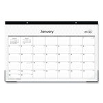 Enterprise Desk Pad, Geometric Artwork, 17 x 11, White/Gray Sheets, Black Binding, Clear Corners, 12-Month (Jan to Dec): 2025