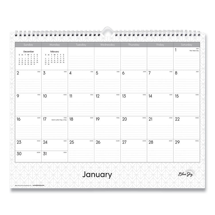 Enterprise Wall Calendar, Geometric Artwork, 15 x 12, White/Gray Sheets, 12-Month (Jan to Dec): 2025