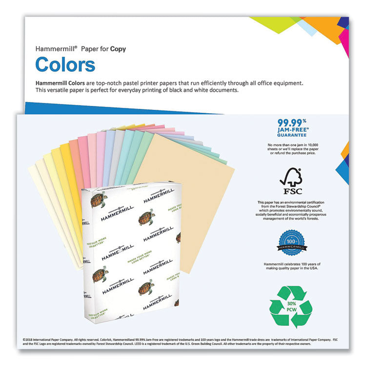 Colors Print Paper, 20 lb Bond Weight, 11 x 17, Blue, 500/Ream
