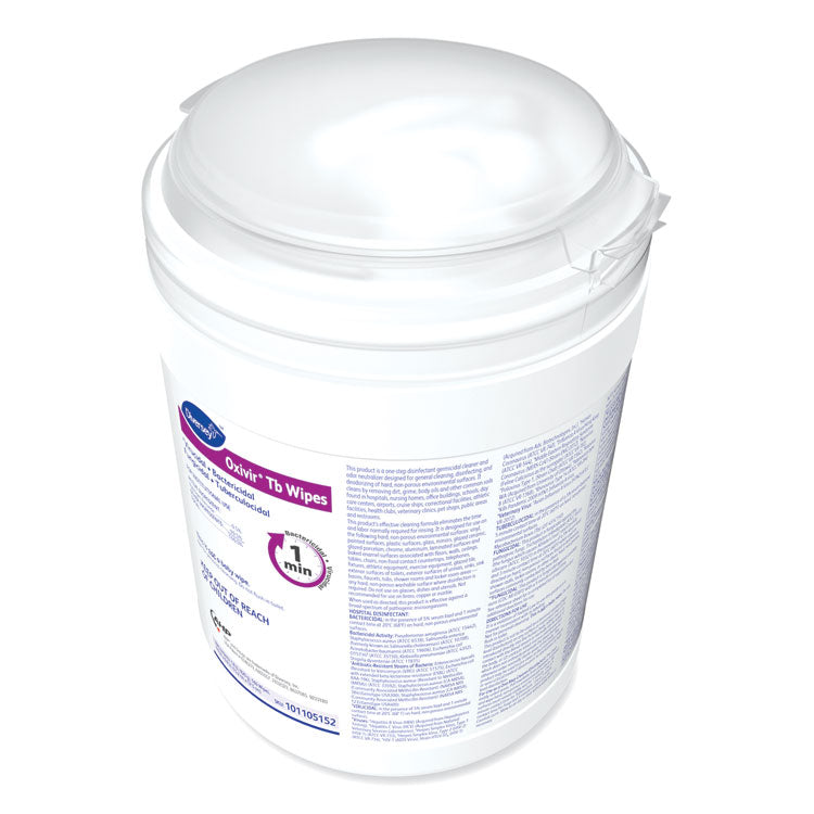 Oxivir TB Disinfectant Wipes, 6 x 6.9, Characteristic Scent, White, 160/Canister, 4 Canisters/Carton