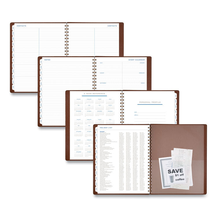 Signature Collection Academic Weekly/Monthly Planners, 11.5 x 8, Distressed Brown Cover, 13-Month: July 2025 to July 2026