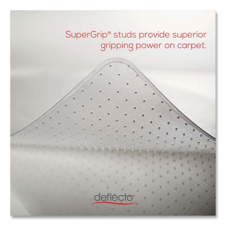 Antimicrobial Chair Mat, Medium Pile Carpet, 53 X 45, Lipped, Clear