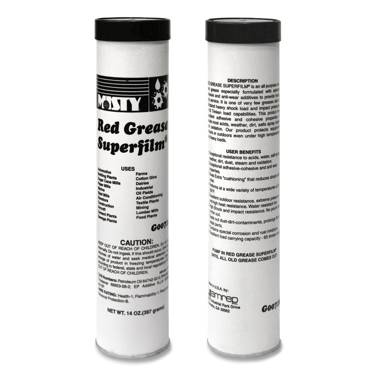 NLGI #2 Red Grease, 14 oz Tube, 48/Carton