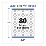 Printable Self-Adhesive Permanent ID Labels w/Sure Feed, 0.75" dia, White 800/PK