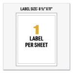UltraDuty GHS Chemical Waterproof and UV Resistant Labels, 8.5 x 11, White, 500/Pack