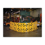 Portable Mobile Safety Barrier, Plastic, 13 ft x 40", Yellow