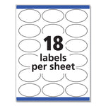 Oval Print-To-The-Edge Labels, 1.5 X 2.5, White, 18/sheet, 15 Sheets/pack
