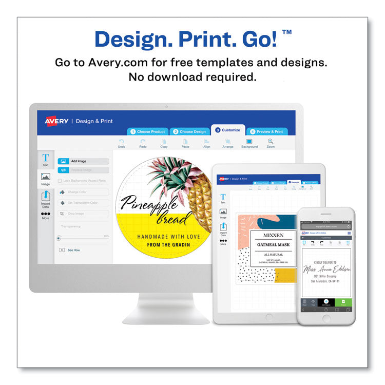 Removable Print-to-the-Edge White Labels w/ Sure Feed, 3.5 x 4.75, 32/Pack