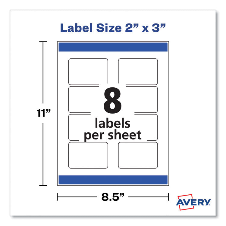 Print-To-The-Edge Labels With Sure Feed And Easy Peel, 2 X 3, Glossy Clear, 80/pack