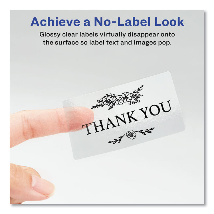 Print-To-The-Edge Labels With Sure Feed And Easy Peel, 2 X 3, Glossy Clear, 80/pack