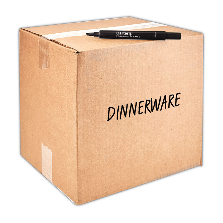 Large Desk Style Permanent Marker, Broad Chisel Tip, Black, Dozen