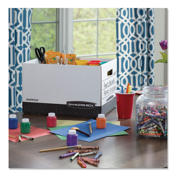 R-Kive Heavy-Duty Storage Boxes, Letter/legal Files, 12.75" X 16.5" X 10.38", Kraft/green, 12/carton