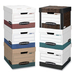 R-Kive Heavy-Duty Storage Boxes, Letter/legal Files, 12.75" X 16.5" X 10.38", Kraft/green, 12/carton