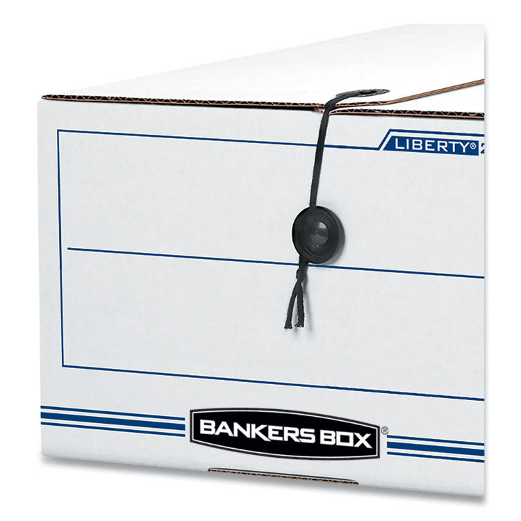 Liberty Plus Heavy-Duty Strength Storage Boxes, Legal Files, 15.25" X 24.13" X 10.75", White/blue, 12/carton